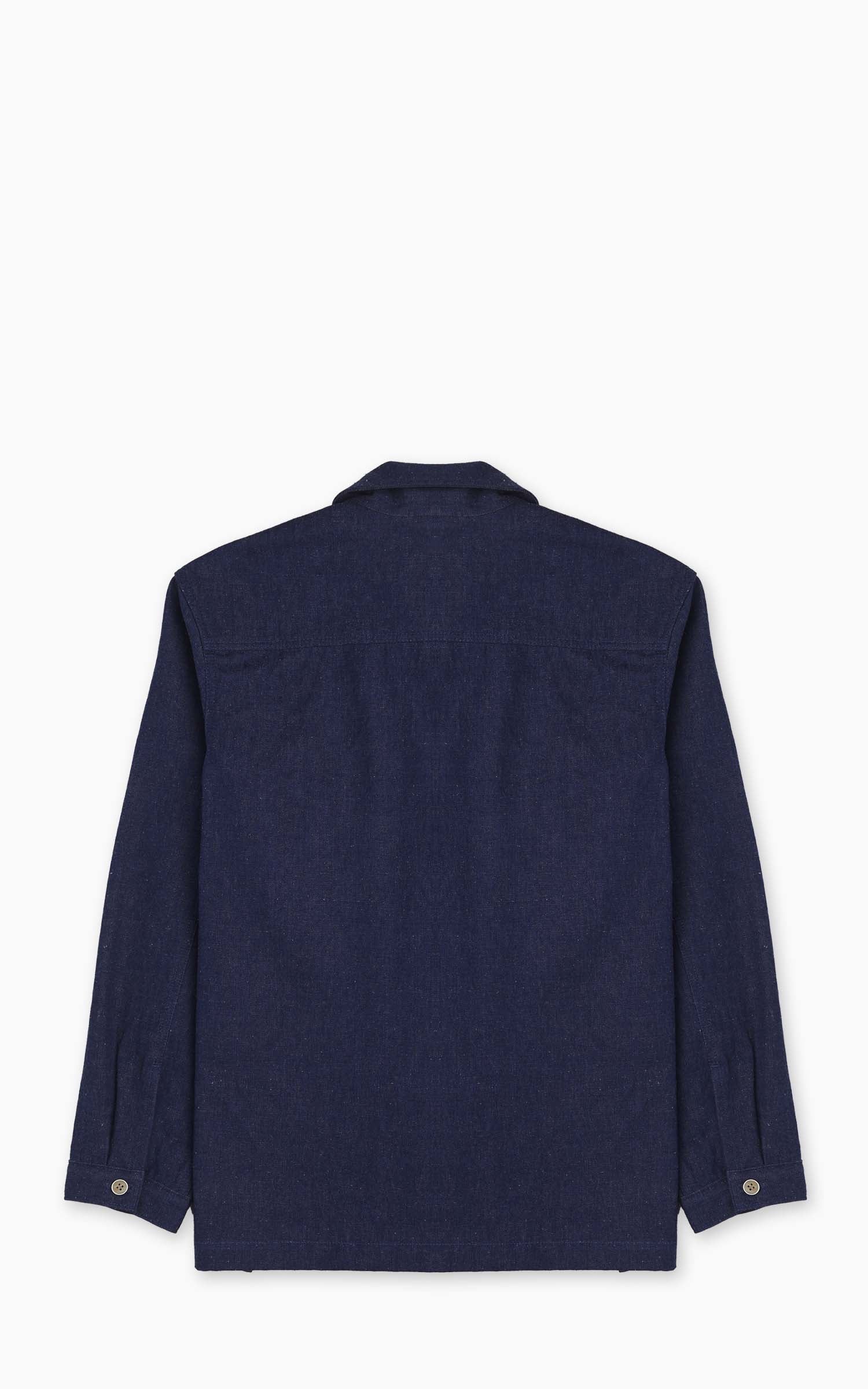 Naked & Famous Denim Work Shirt 2/1 Nep Denim Indigo - Image 6