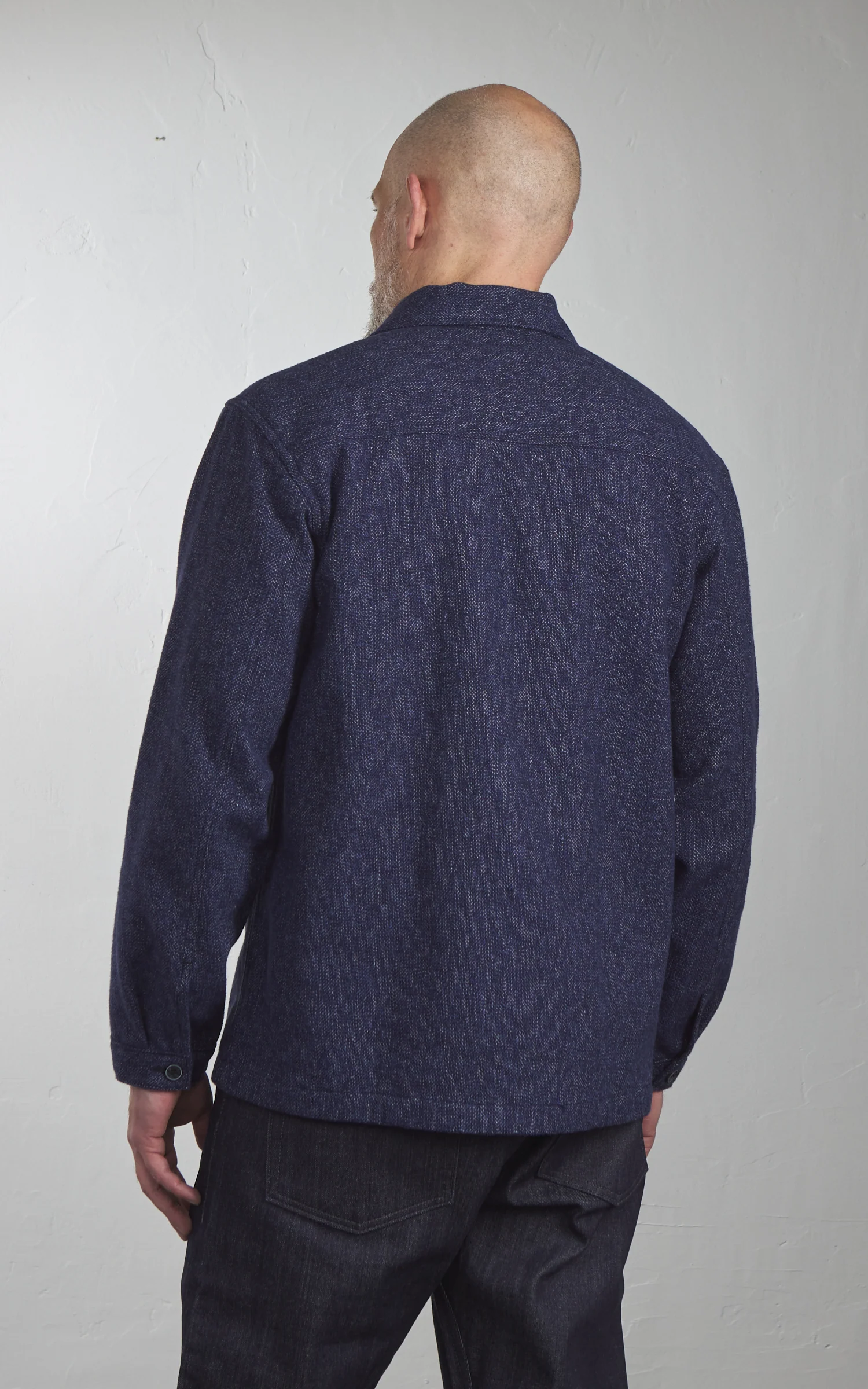 Naked & Famous Denim Work Shirt Herringbone Triple Twist Indigo - Image 4