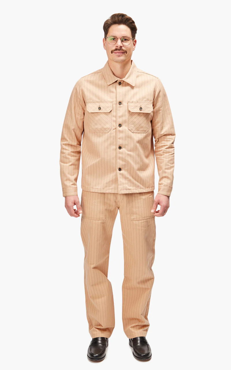 Naked & Famous Denim Work Shirt Repro Workwear Twill Peach - Image 2