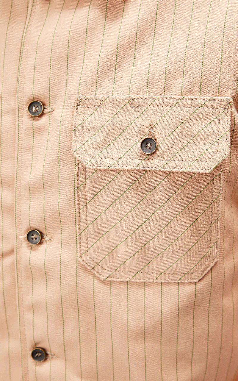 Naked & Famous Denim Work Shirt Repro Workwear Twill Peach - Image 8