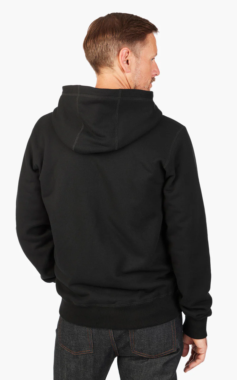 Naked & Famous Denim Zip Hoodie Heavyweight Terry Black - Image 6