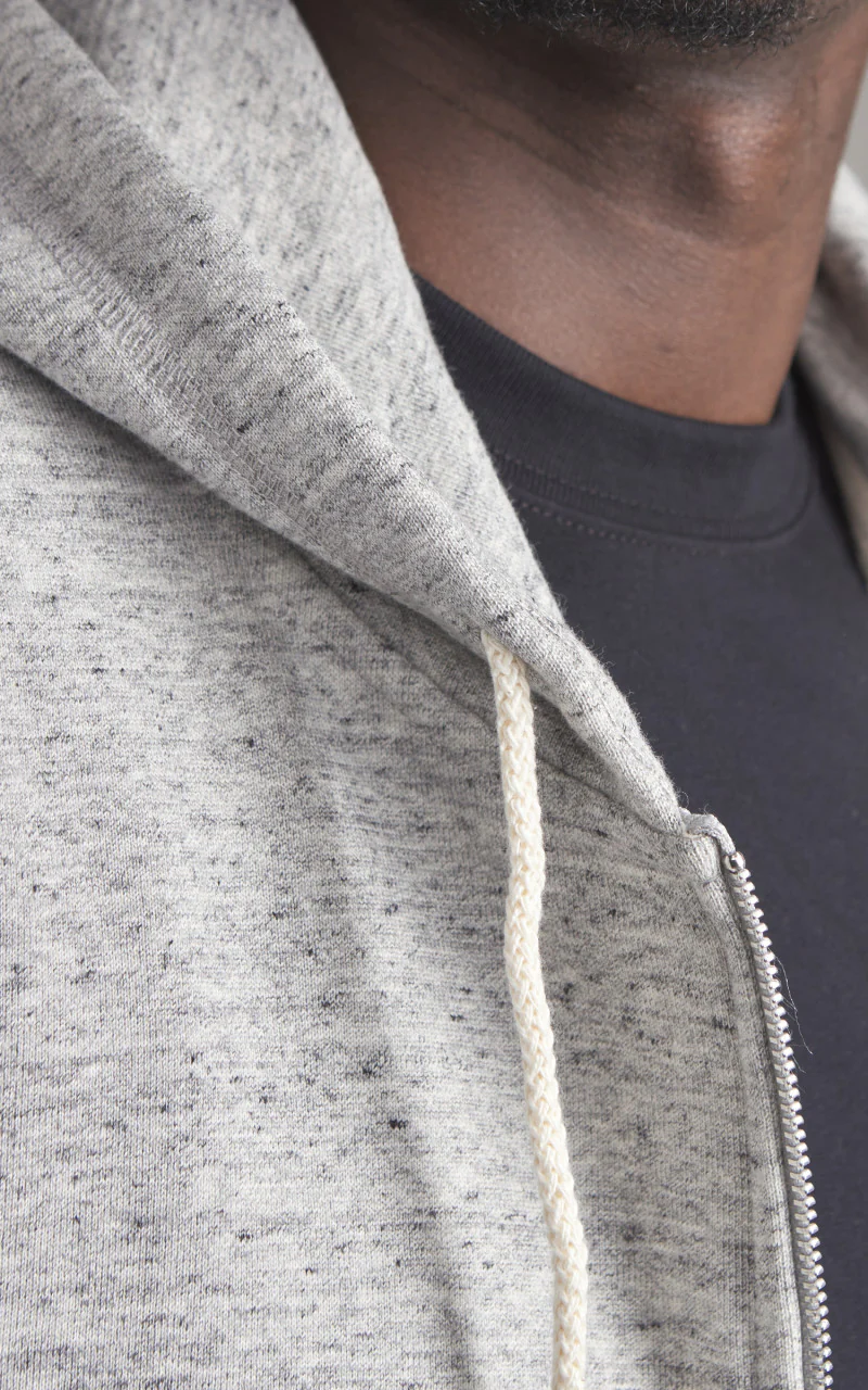 Naked & Famous Denim Zip Hoodie Heavyweight Terry Grey - Image 6