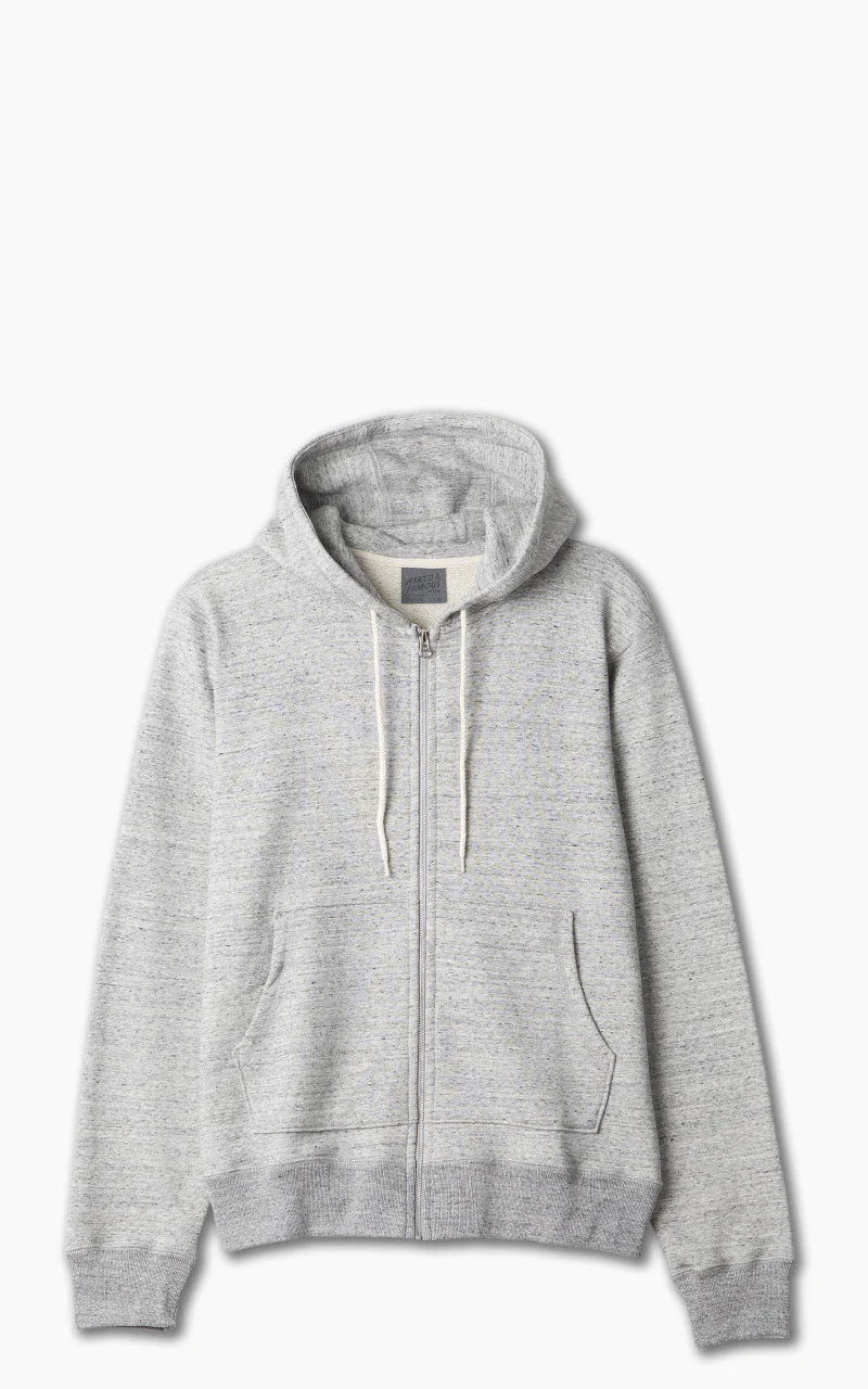 Naked & Famous Denim Zip Hoodie Heavyweight Terry Grey - Image 7