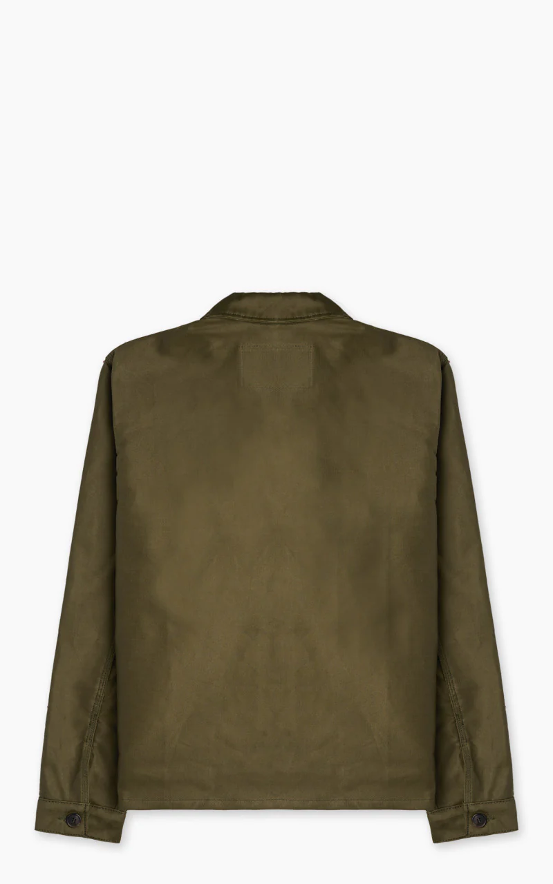 Naked & Famous Denim Zip Jacket Brushed Jungle Cloth Army - Image 3