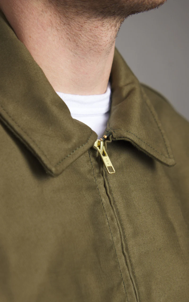 Naked & Famous Denim Zip Jacket Brushed Jungle Cloth Army - Image 5