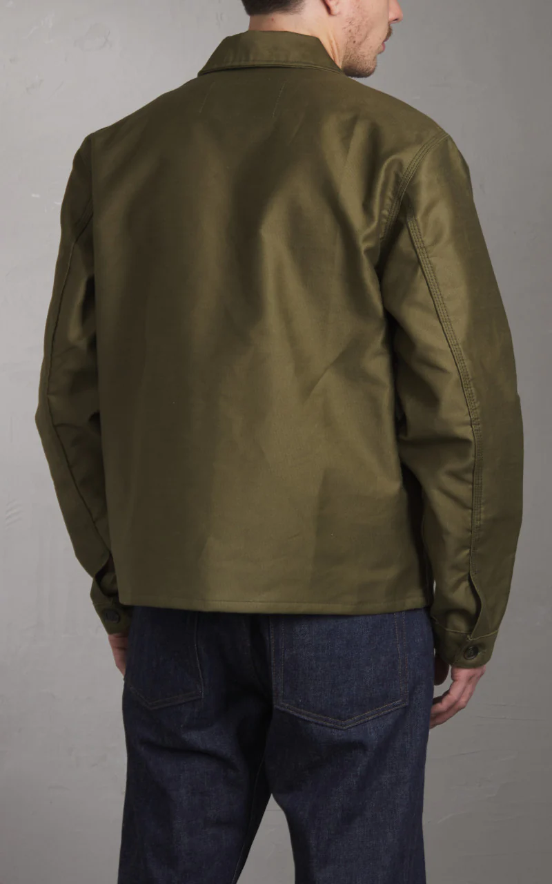 Naked & Famous Denim Zip Jacket Brushed Jungle Cloth Army - Image 6