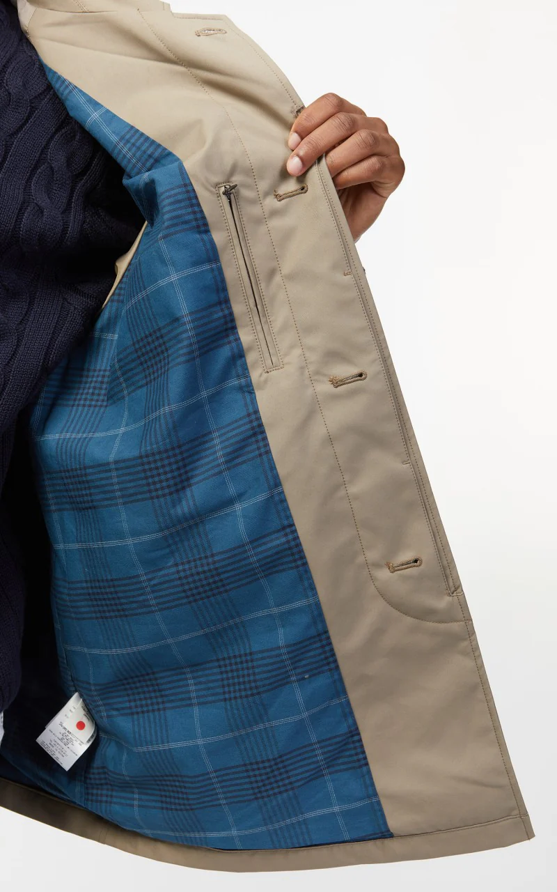 Nanamica 2L GORE-TEX Short Soutien Collar Coat Beige - Image 12