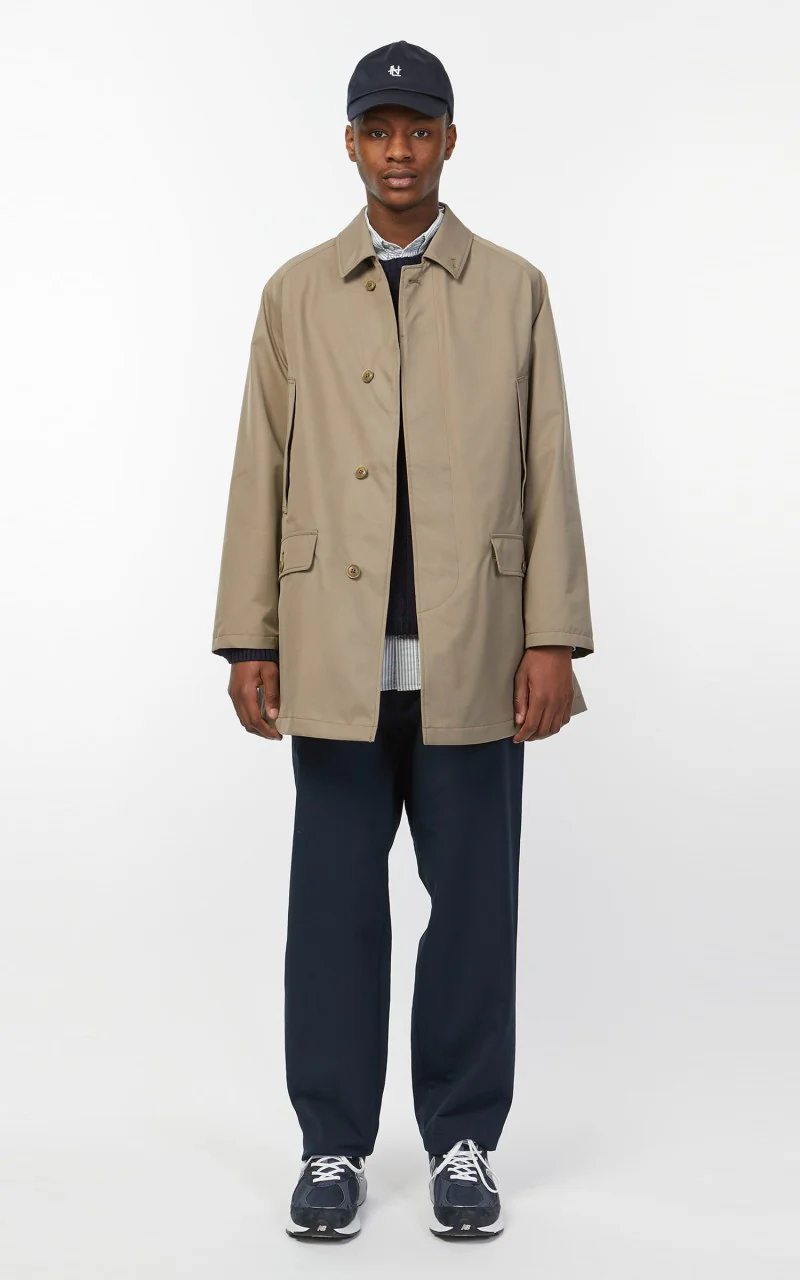 Nanamica 2L GORE-TEX Short Soutien Collar Coat Beige - Image 2
