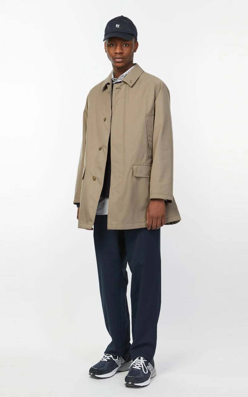 Nanamica 2L GORE-TEX Short Soutien Collar Coat Beige - Image 3