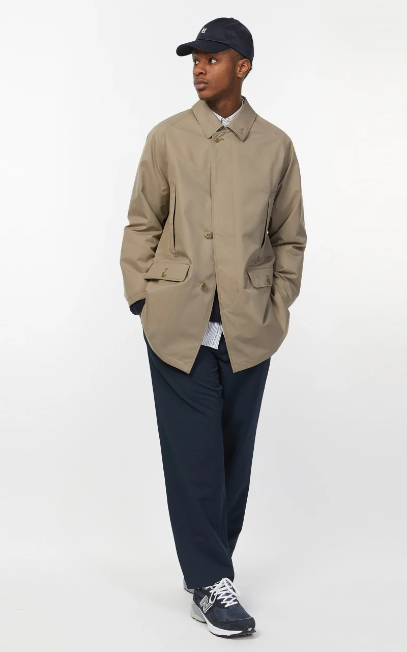 Nanamica 2L GORE-TEX Short Soutien Collar Coat Beige - Image 5