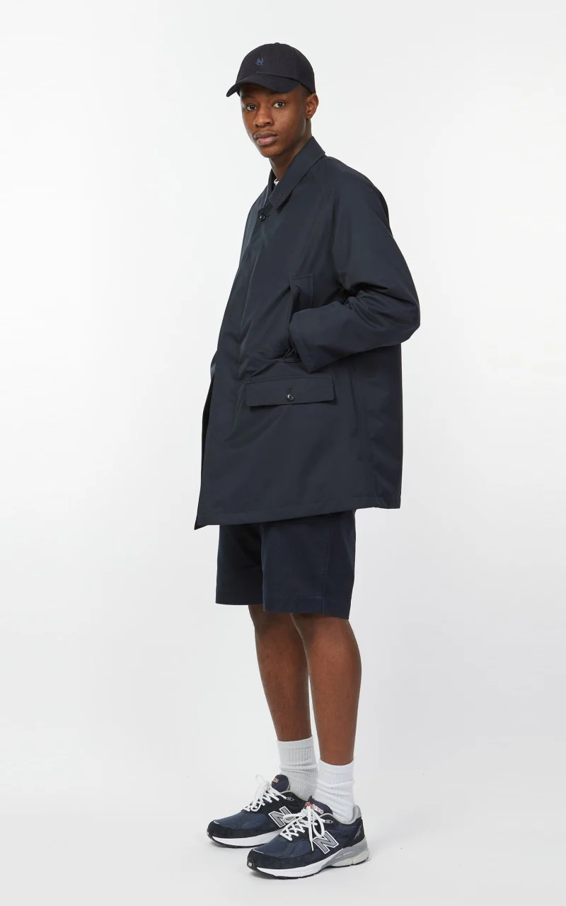 Nanamica 2L GORE-TEX Short Soutien Collar Coat Navy - Image 3