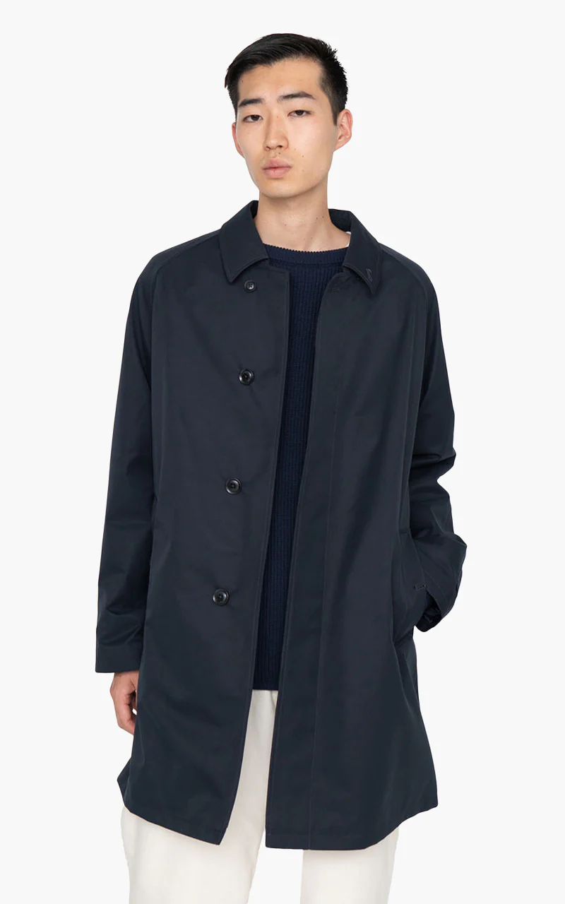 Nanamica 2L GORE-TEX Soutien Collar Coat Navy - Image 3
