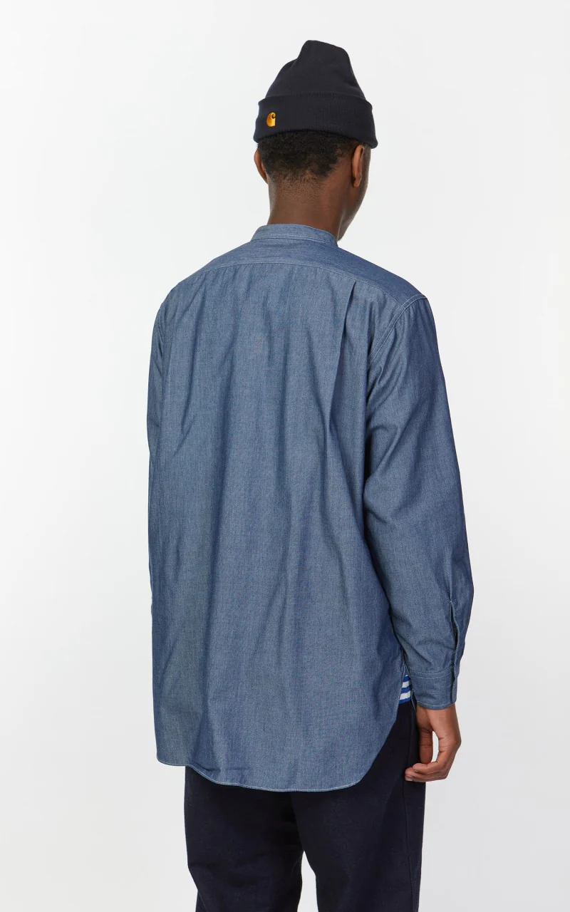 Nanamica Band Collar Wind Shirt Indigo - Image 7
