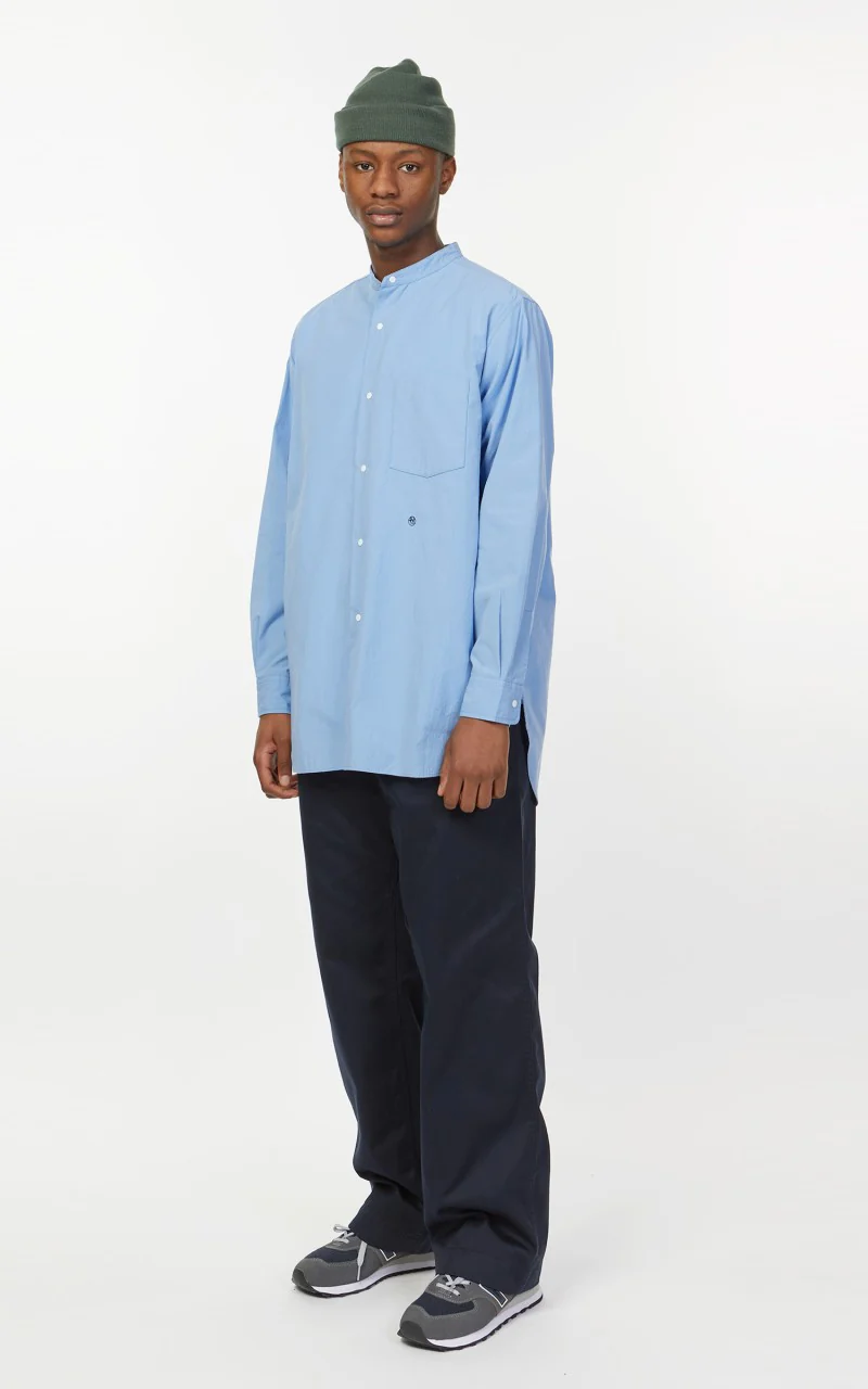Nanamica Band Collar Wind Shirt Sax - Image 3