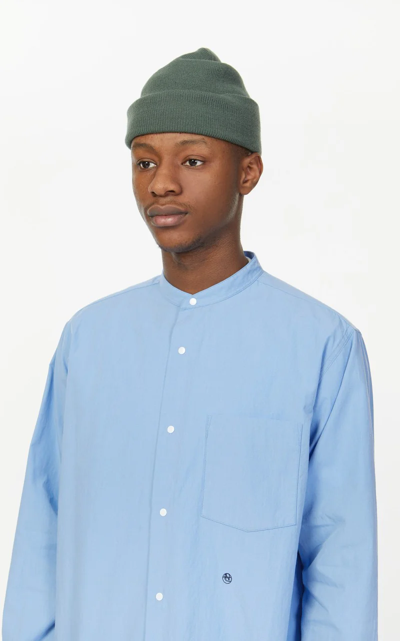 Nanamica Band Collar Wind Shirt Sax - Image 8
