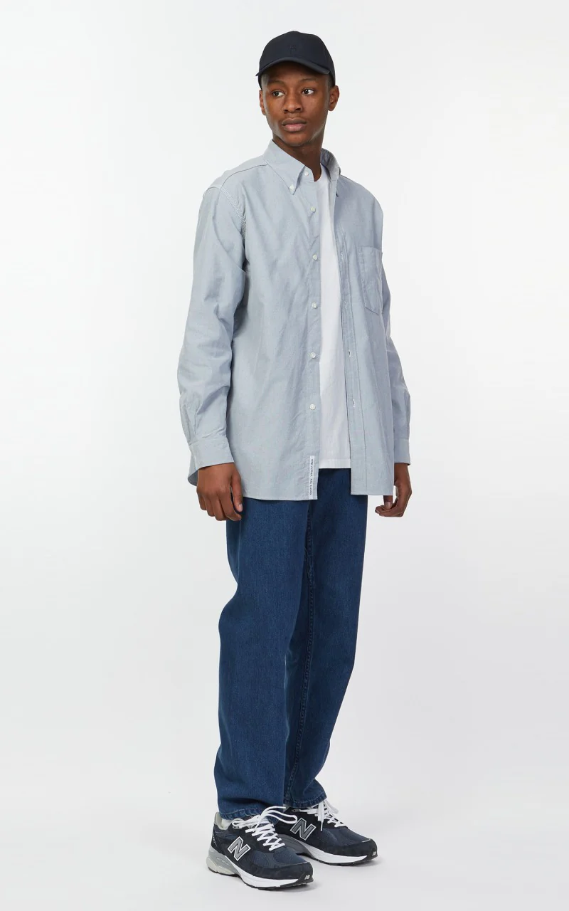 Nanamica Button Down Wind Shirt Greyish Navy - Image 4