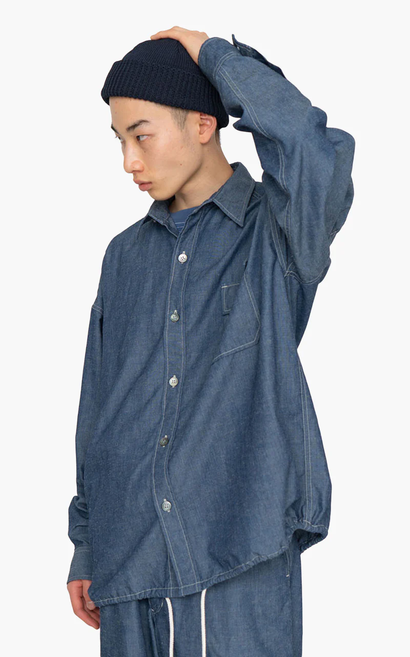 Nanamica Chambray CPO Shirt Jacket Indigo - Image 3