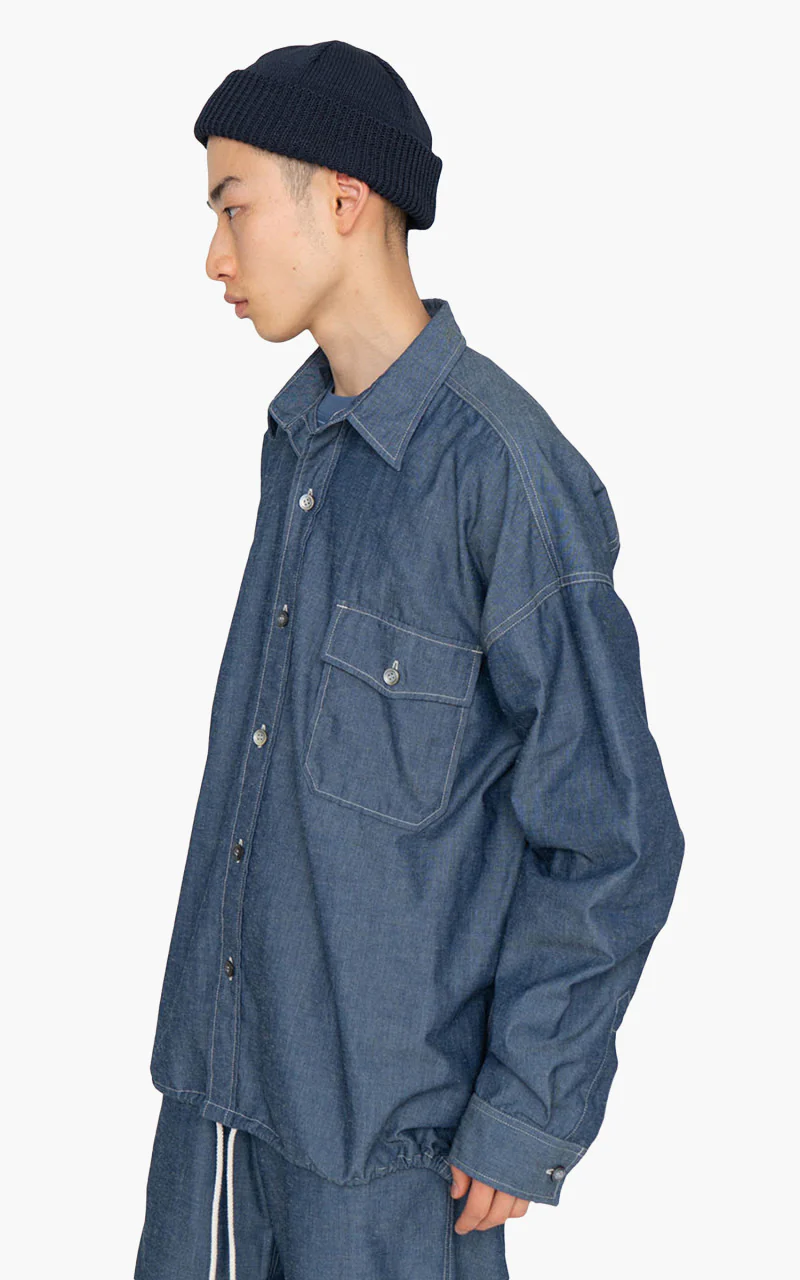 Nanamica Chambray CPO Shirt Jacket Indigo - Image 4