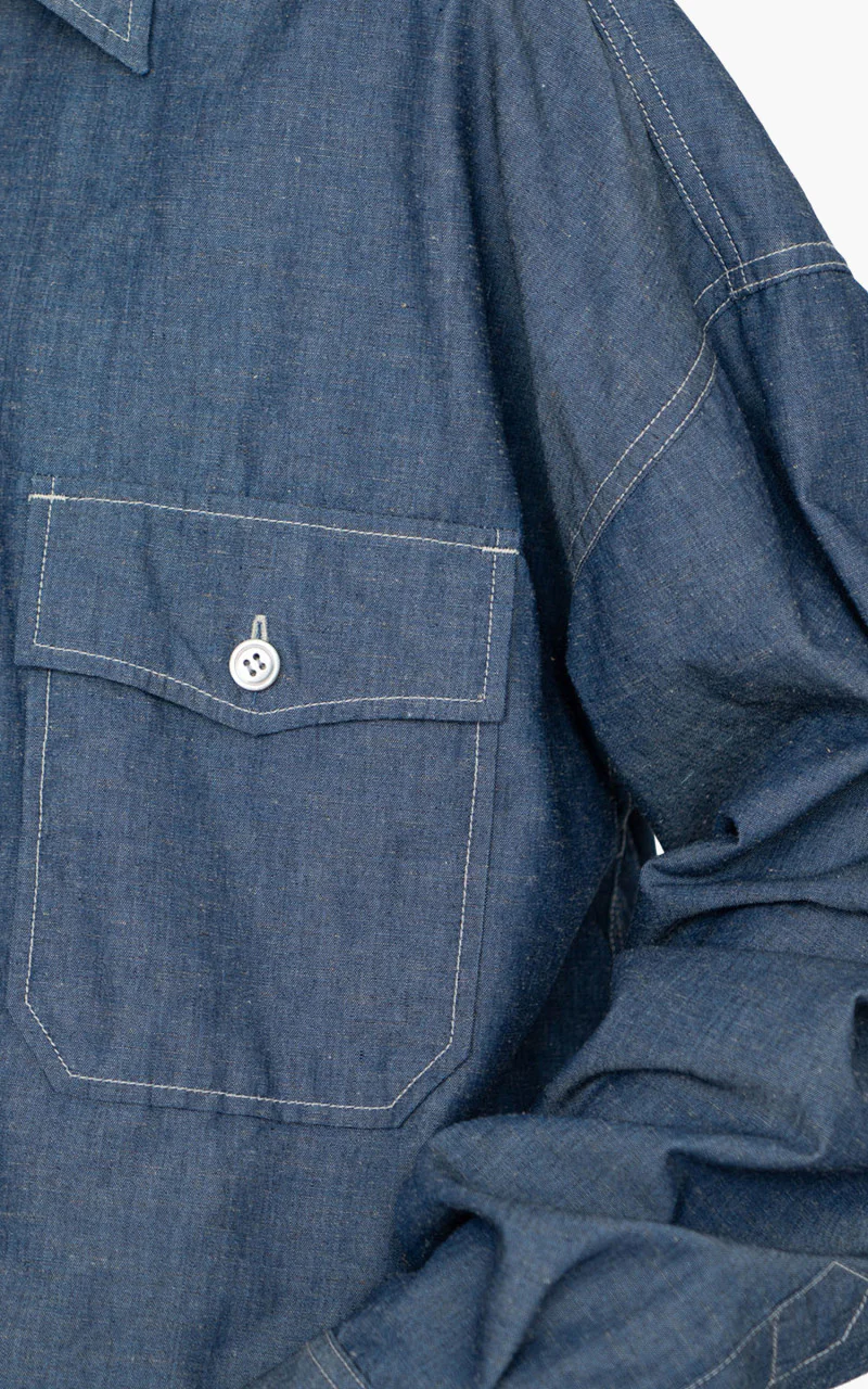 Nanamica Chambray CPO Shirt Jacket Indigo - Image 7