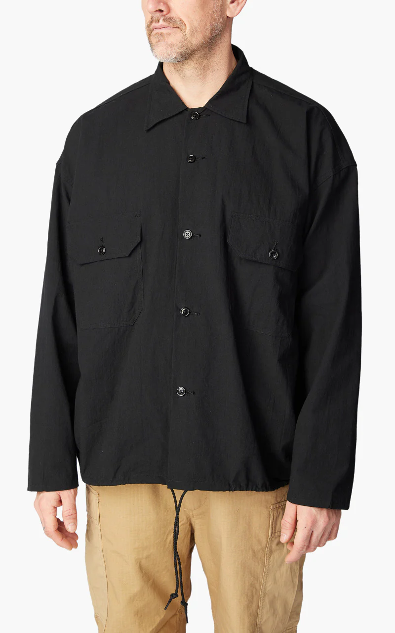 Nanamica Cotton Wool Deck Shirt Black - Image 4