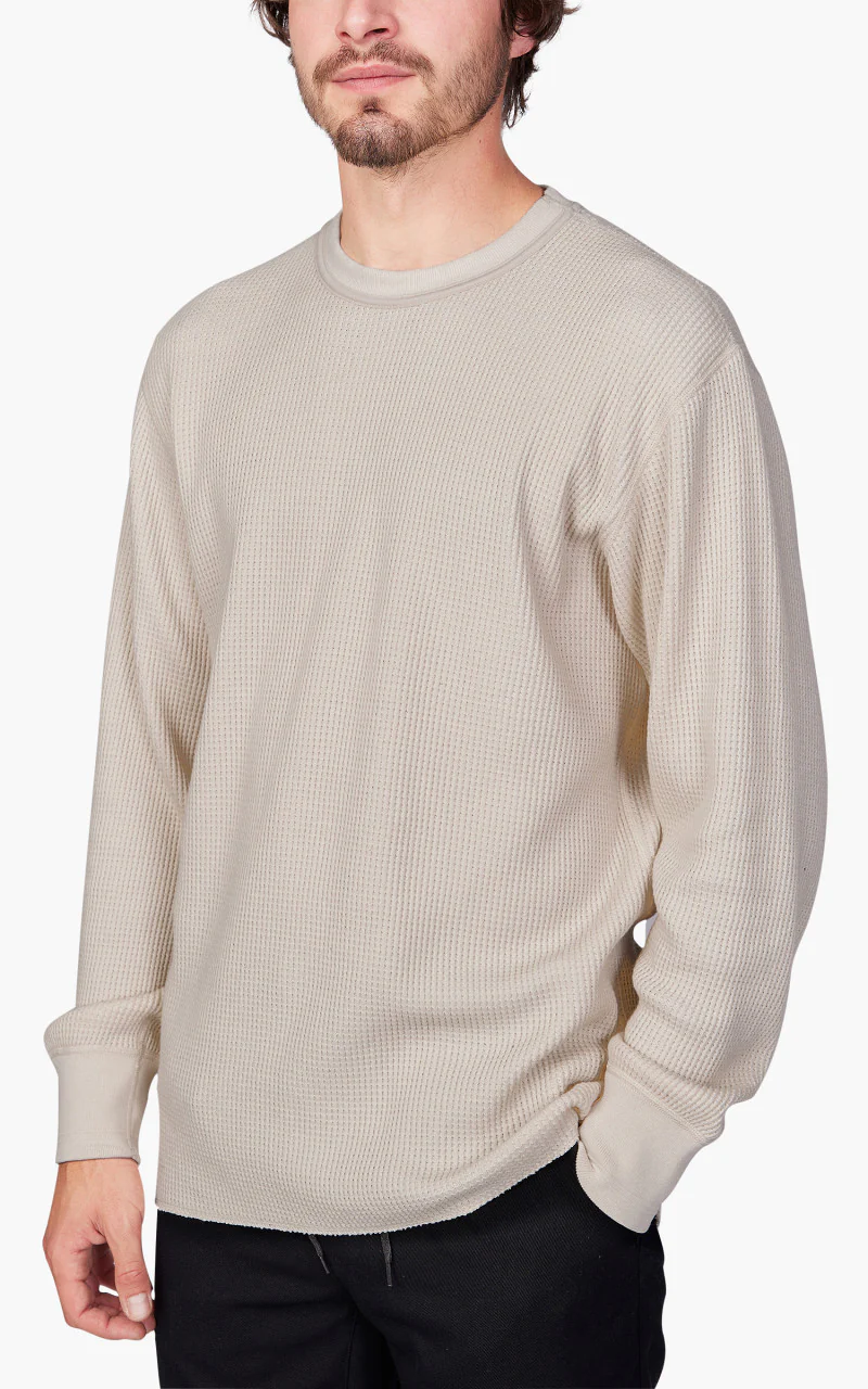 Nanamica Crew Neck L/S Thermal Tee Natural - Image 3