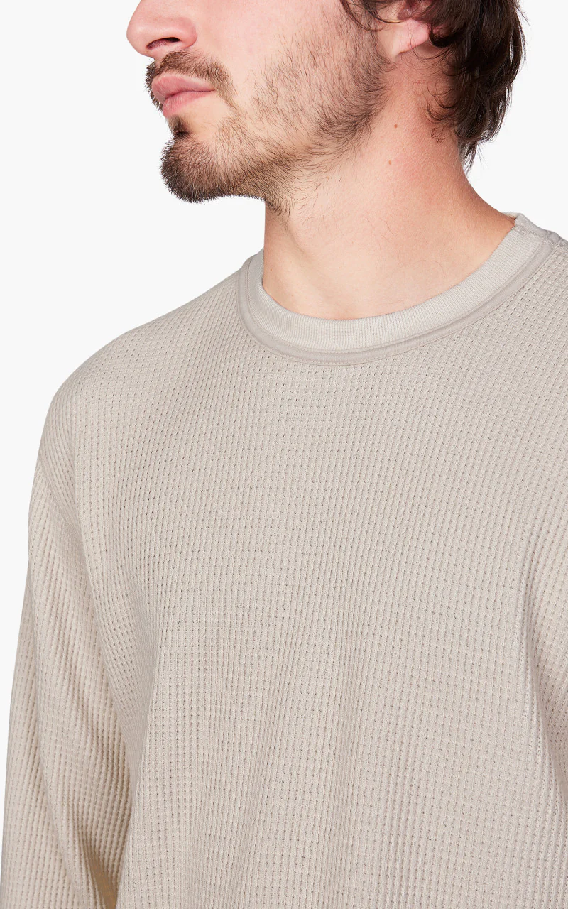 Nanamica Crew Neck L/S Thermal Tee Natural - Image 5