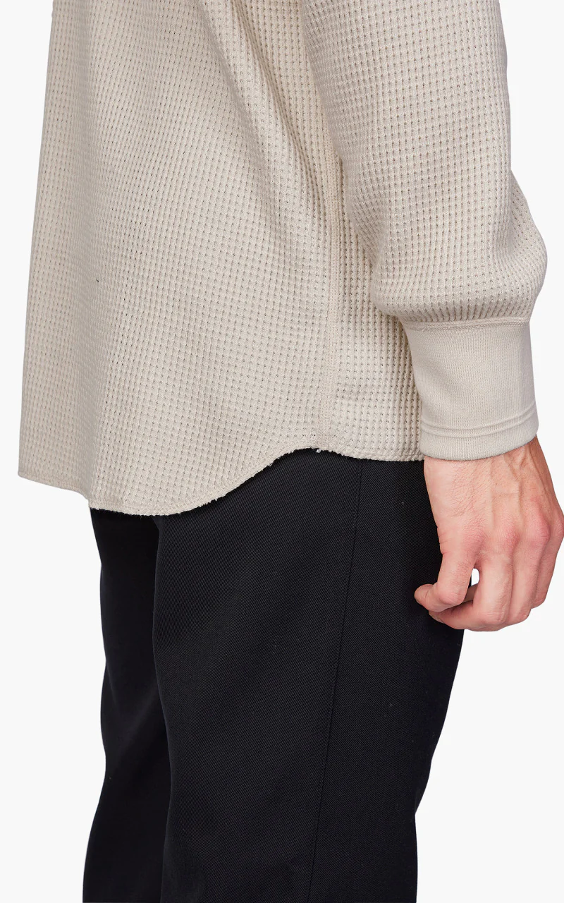 Nanamica Crew Neck L/S Thermal Tee Natural - Image 6
