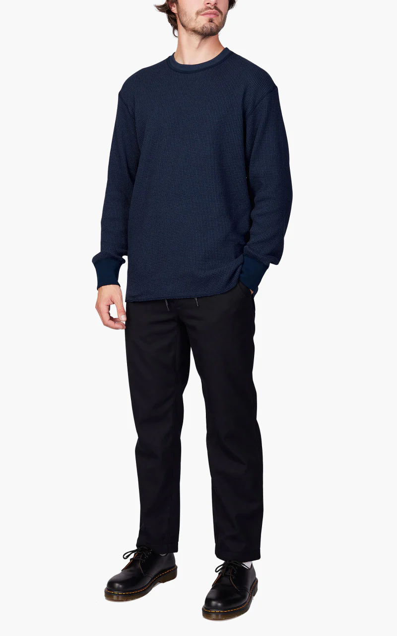Nanamica Crew Neck L/S Thermal Tee Navy - Image 2