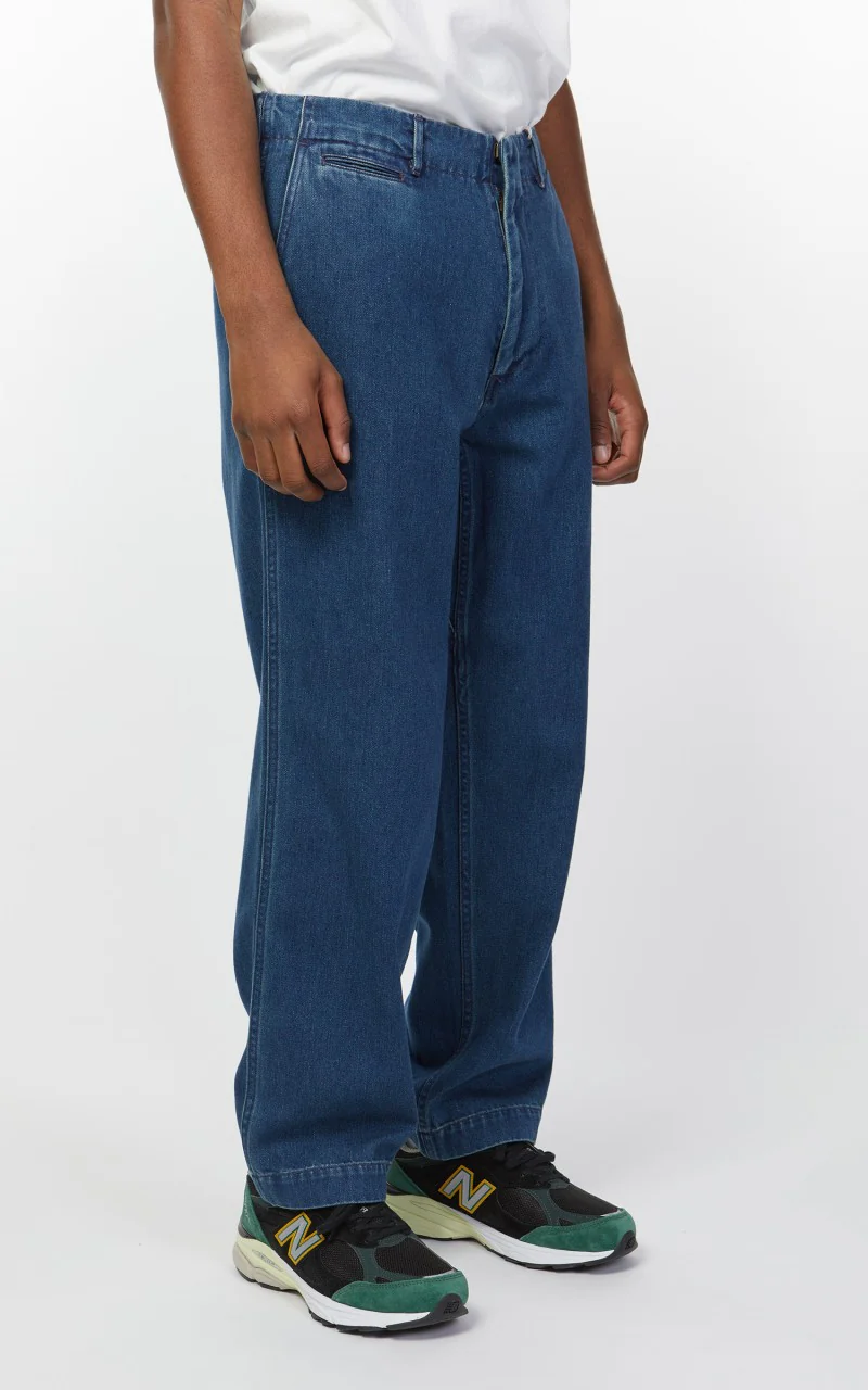Nanamica Denim Wide Pants Indigo Bleach - Image 8