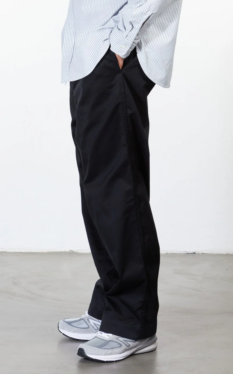 Nanamica Double Pleat Wide Chino Pants Black - Image 5