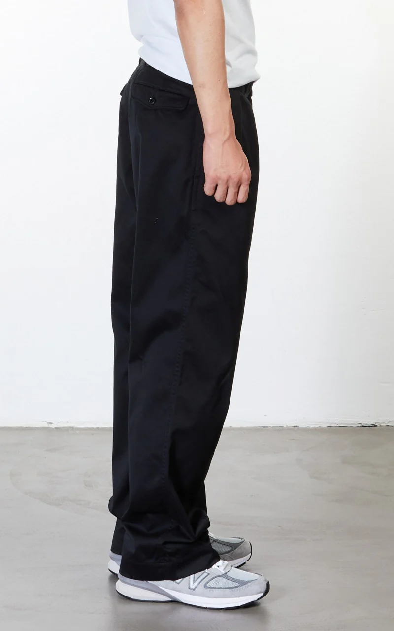 Nanamica Double Pleat Wide Chino Pants Black - Image 9