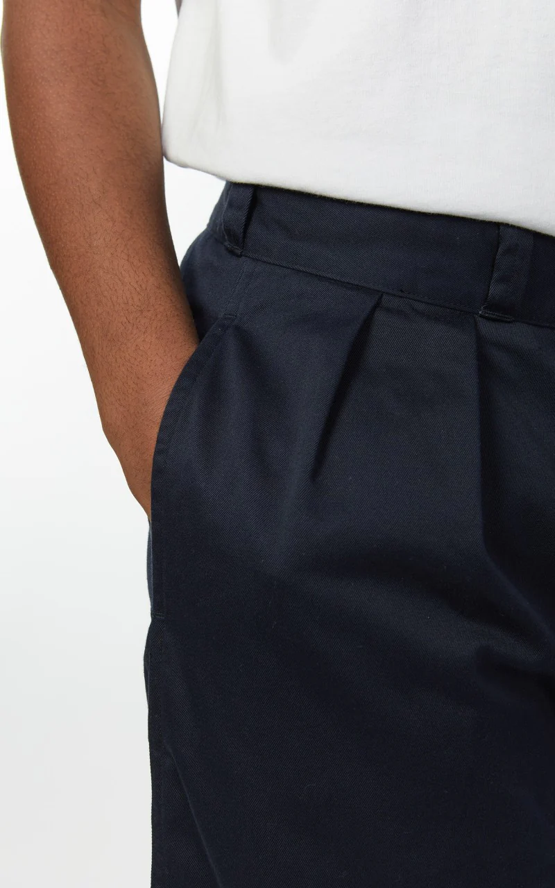 Nanamica Double Pleat Wide Chino Pants Navy - Image 10