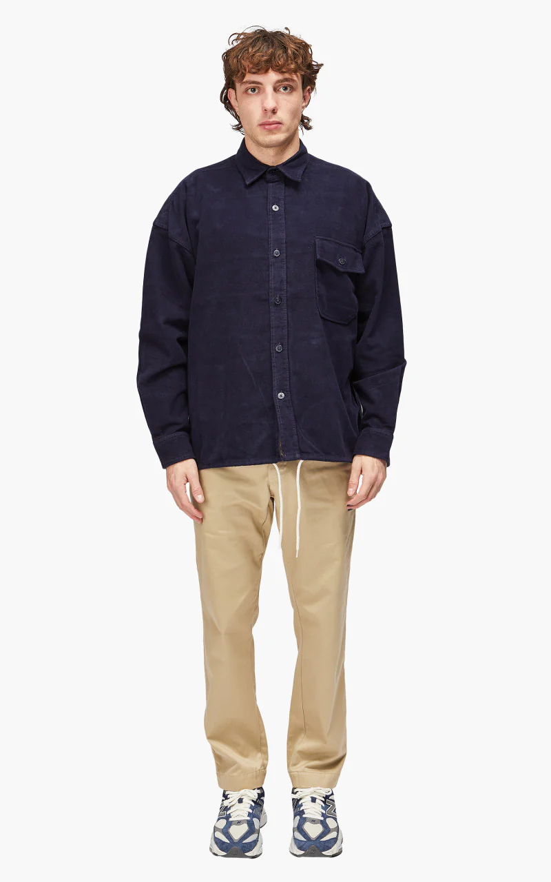 Nanamica Flannel CPO Shirt Jacket Navy - Image 2