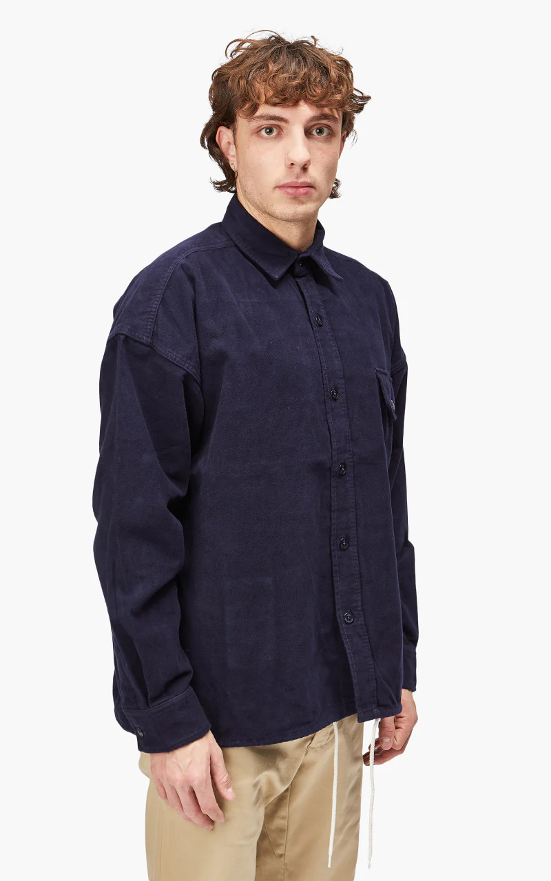 Nanamica Flannel CPO Shirt Jacket Navy - Image 4