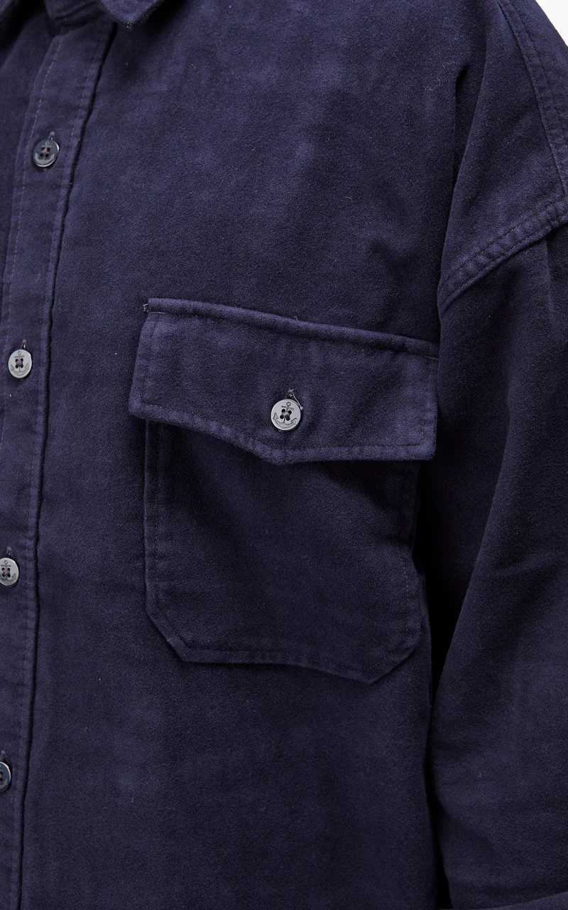 Nanamica Flannel CPO Shirt Jacket Navy - Image 7