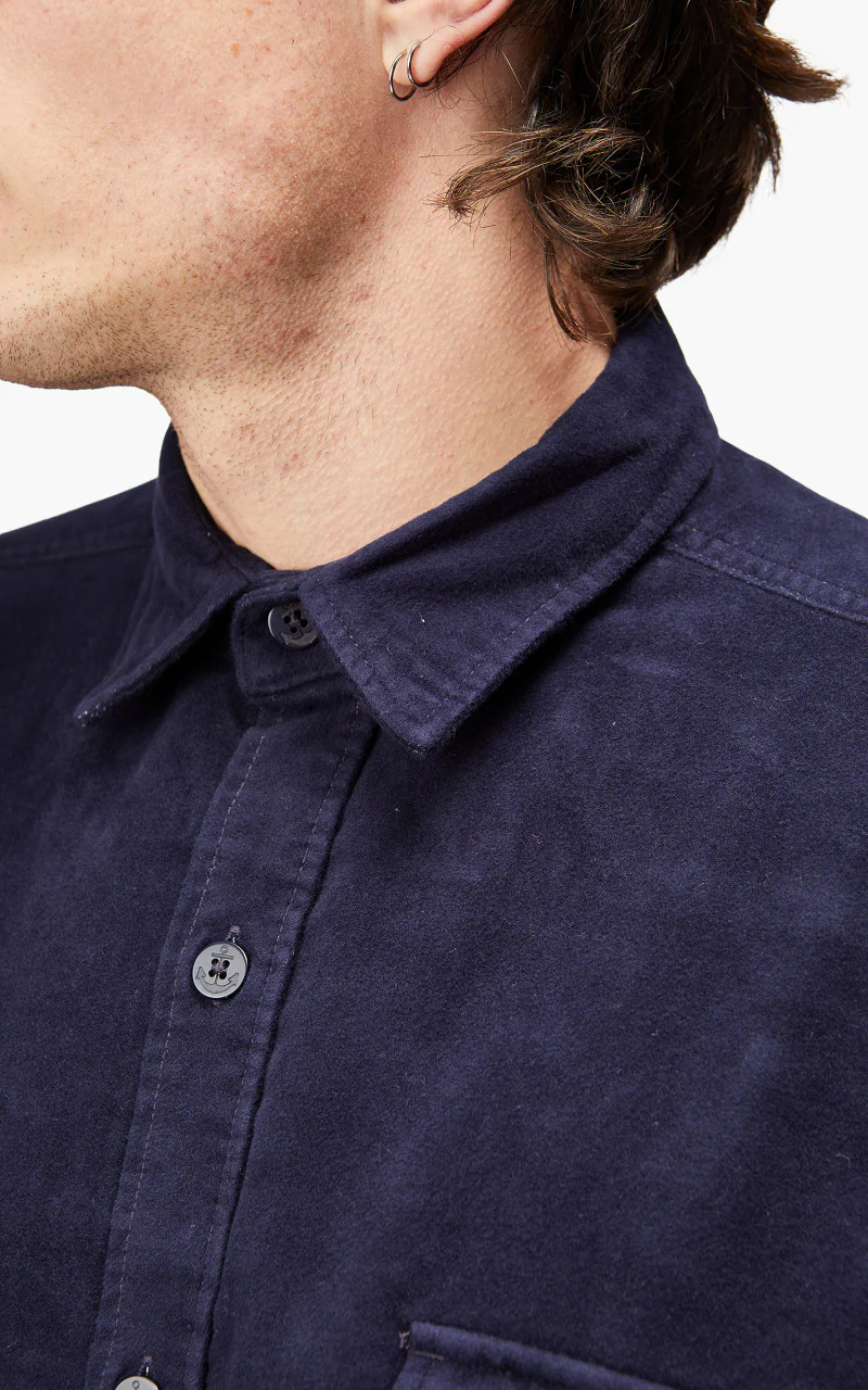 Nanamica Flannel CPO Shirt Jacket Navy - Image 8
