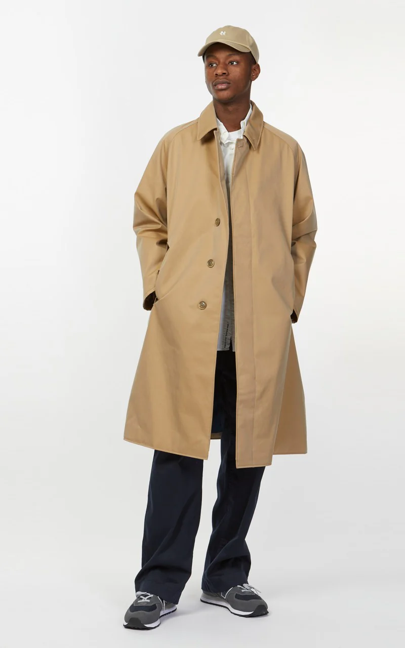 Nanamica GORE-TEX Balmacaan Coat Beige - Image 7
