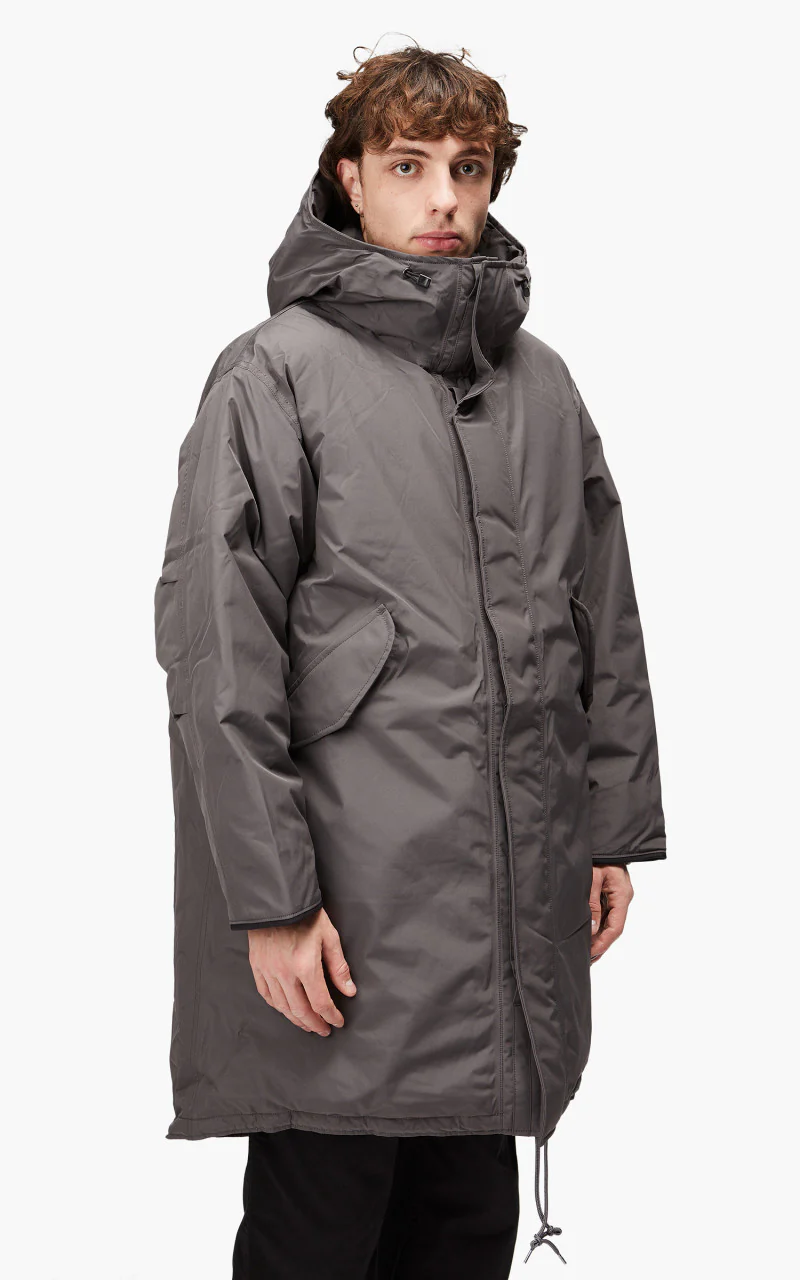 Nanamica GORE-TEX Long Down Coat Grey - Image 4