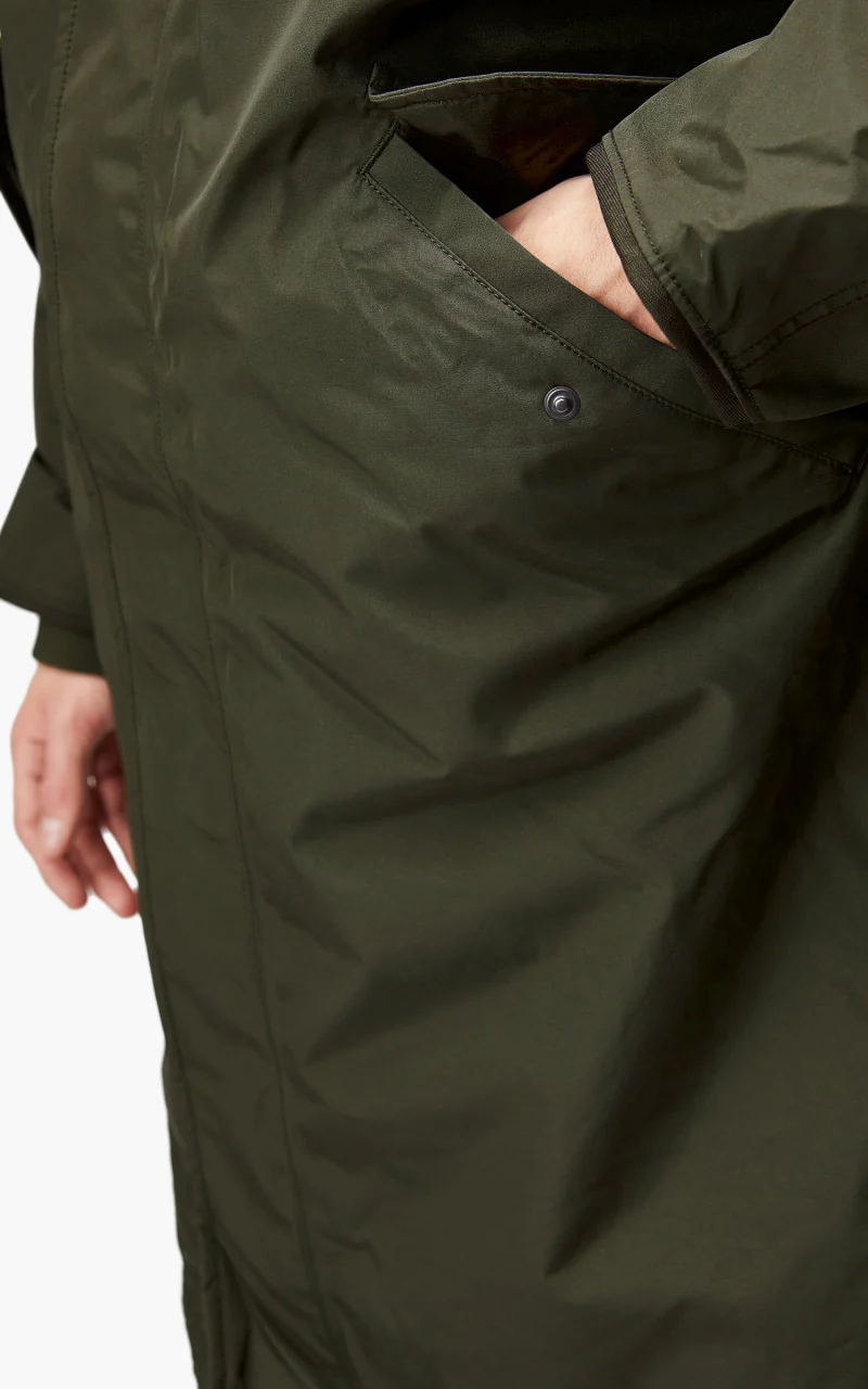 Nanamica GORE-TEX Long Down Coat Khaki Green - Image 8