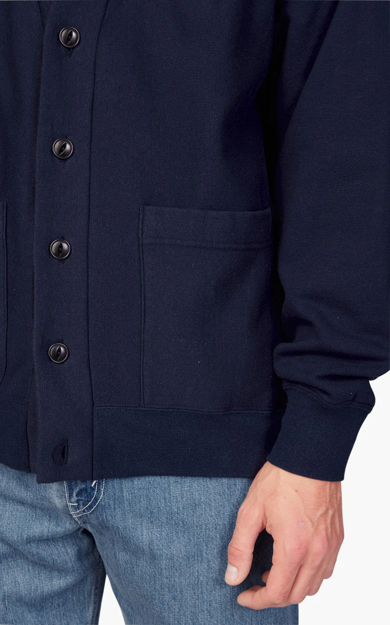 Nanamica Kodenshi Sweat Cardigan Dark Navy - Image 6