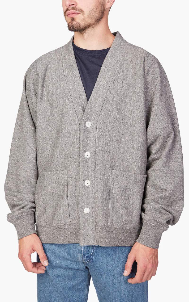 Nanamica Kodenshi Sweat Cardigan Heather Grey - Image 3