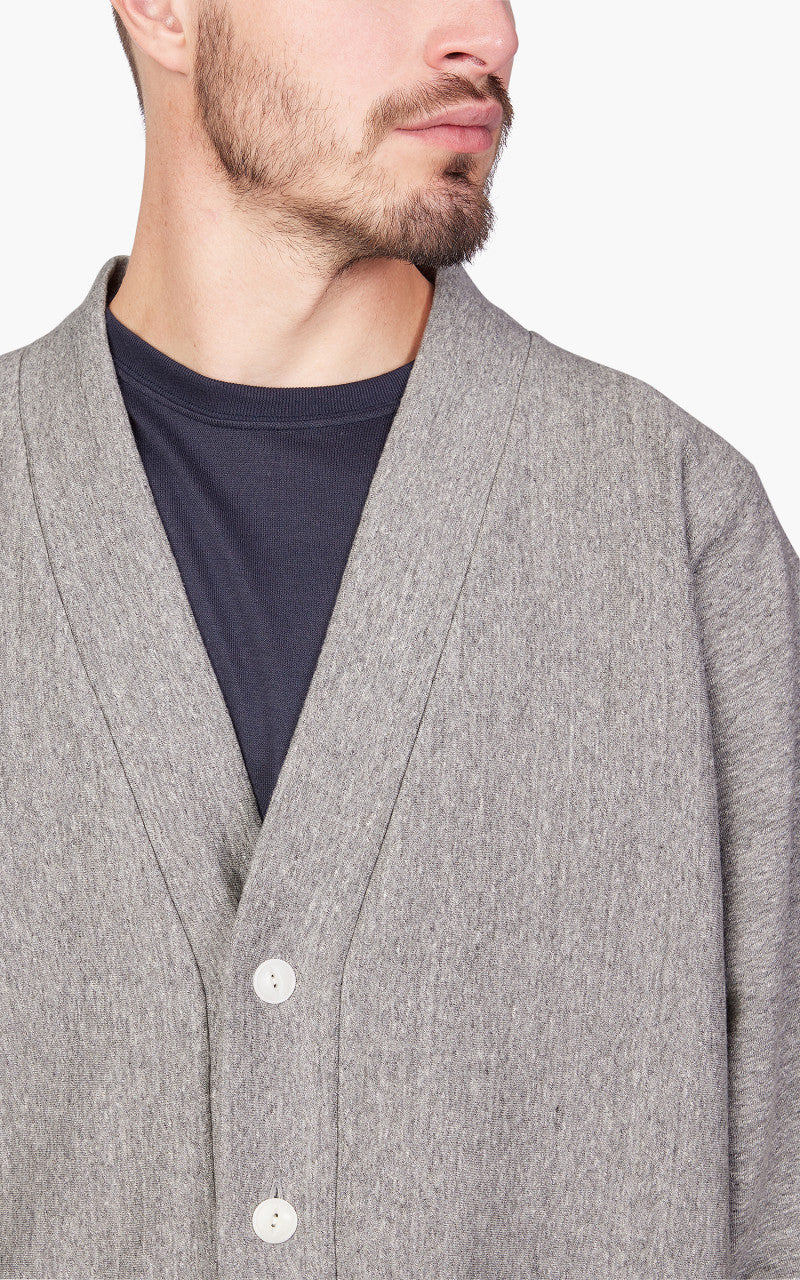 Nanamica Kodenshi Sweat Cardigan Heather Grey - Image 5