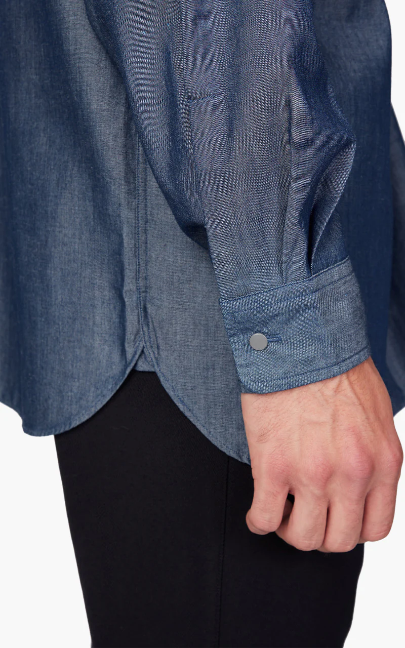 Nanamica Regular Collar Chambray Shirt Indigo - Image 6