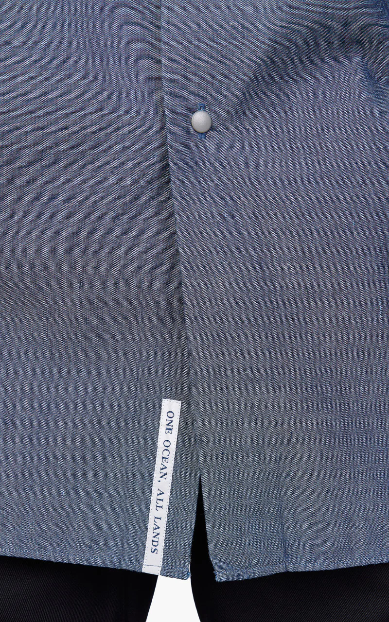 Nanamica Regular Collar Chambray Shirt Indigo - Image 7