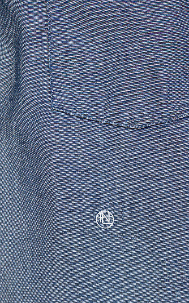 Nanamica Regular Collar Chambray Shirt Indigo - Image 8