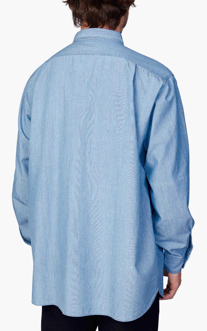 Nanamica Regular Collar Chambray Shirt Indigo Bleach - Image 4