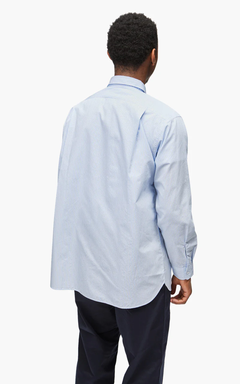 Nanamica Regular Collar Stripe Wind Shirt Sax - Image 7