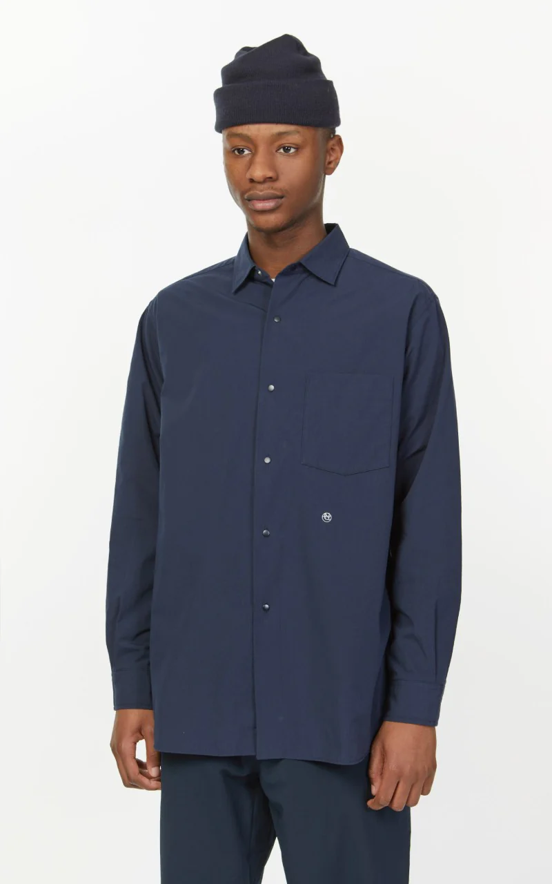 Nanamica Regular Collar Wind Shirt Dark Navy - Image 4