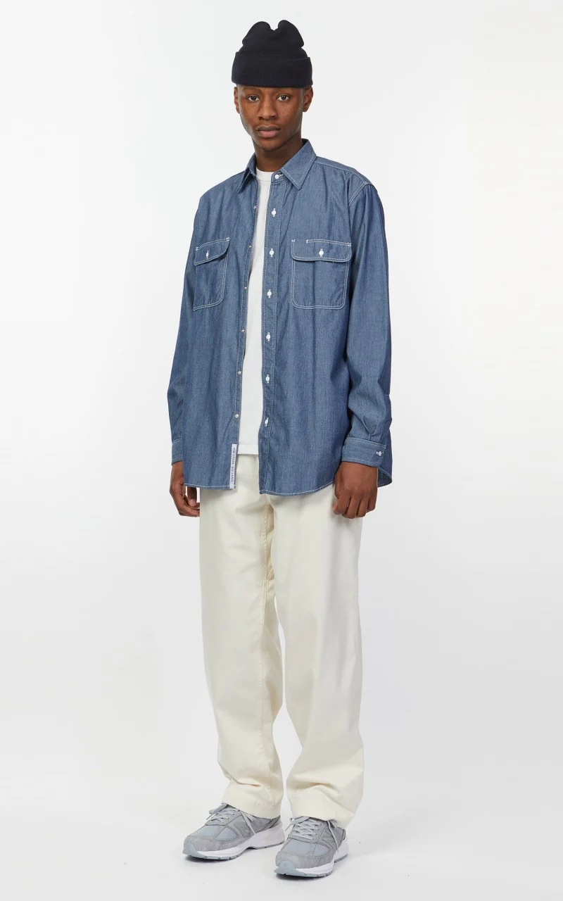 Nanamica Regular Collar Wind Shirt Indigo - Image 3