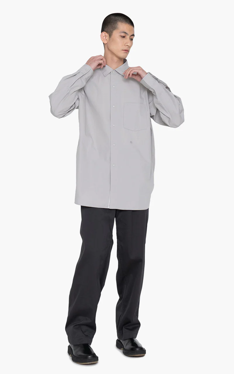 Nanamica Regular Collar Wind Shirt Light Grey - Image 2